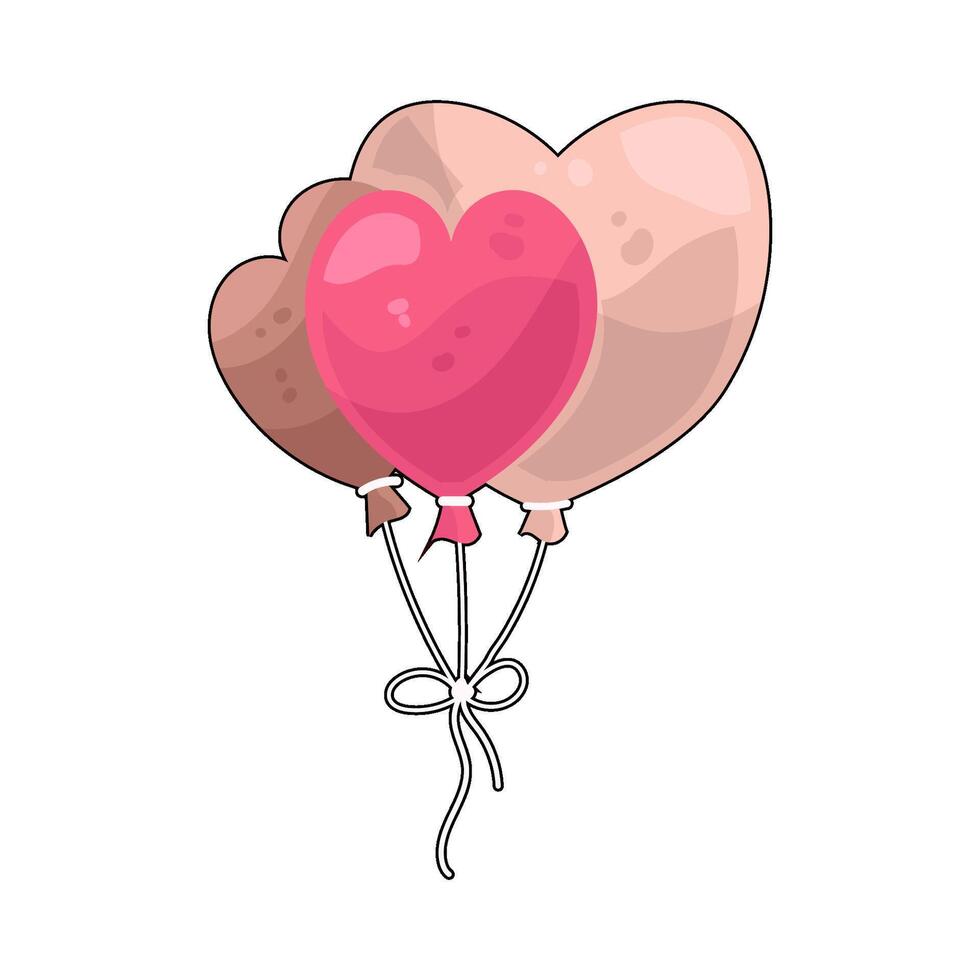 illustration of Colorful Heart Balloons vector