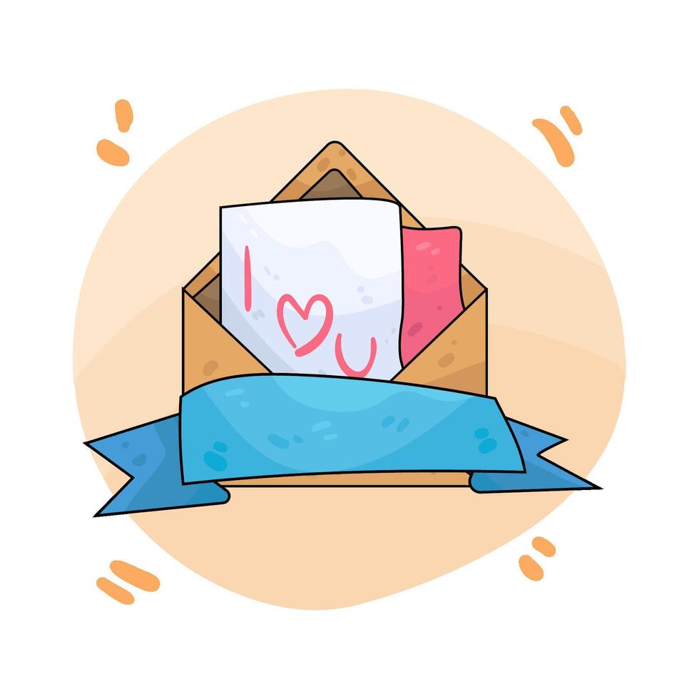 love letter with ribbon vector