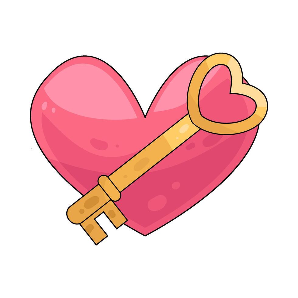 heart with love key vector