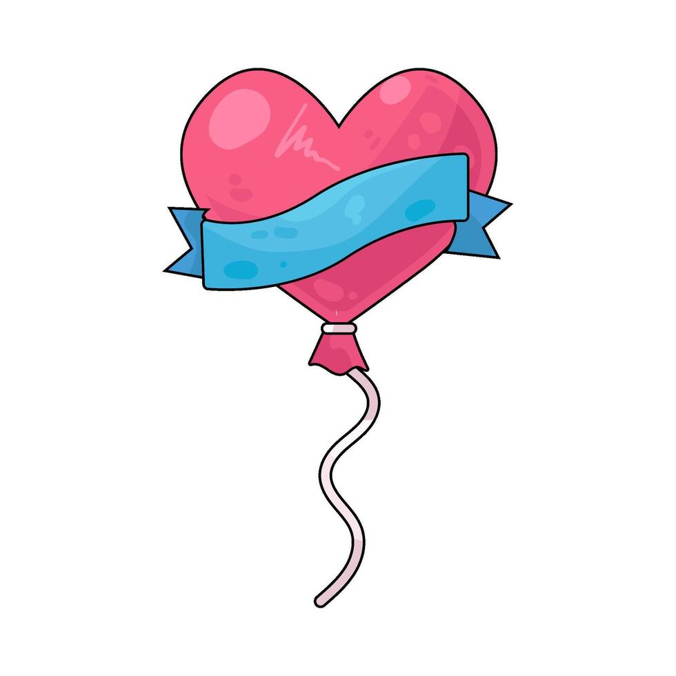 heart balloon with ribbon vector