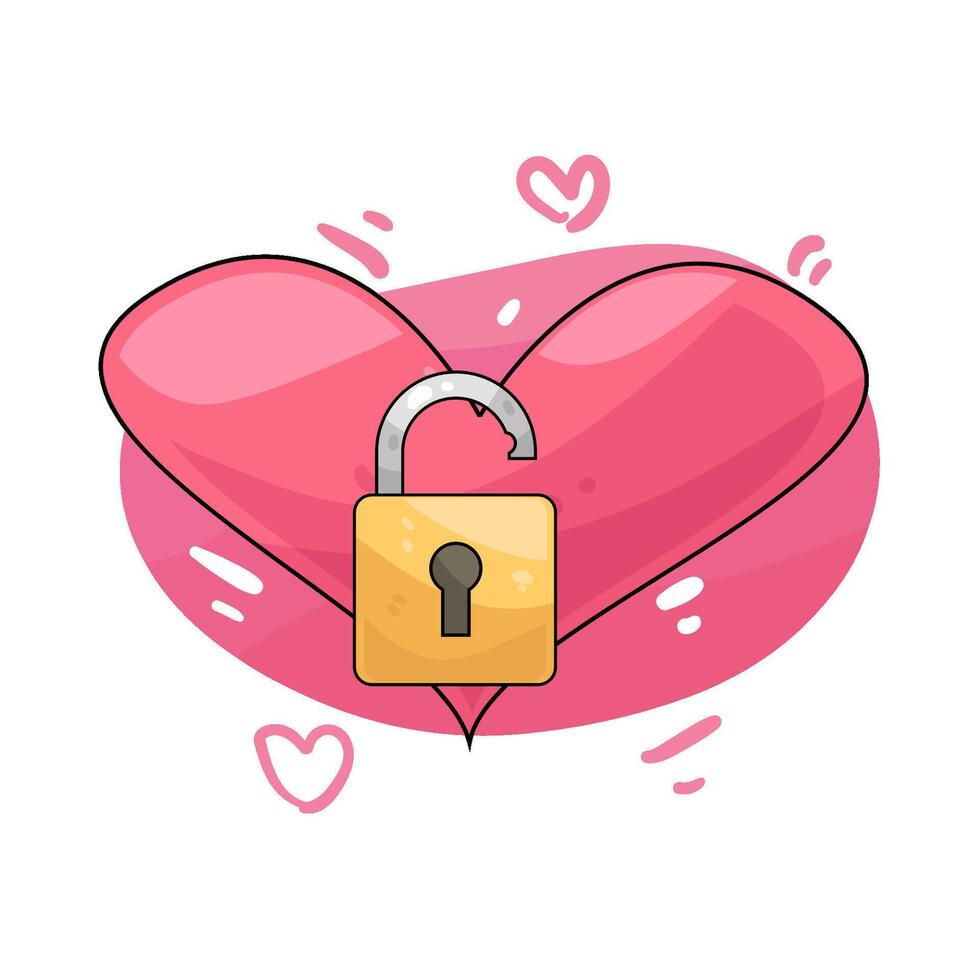 illustration of locked heart vector