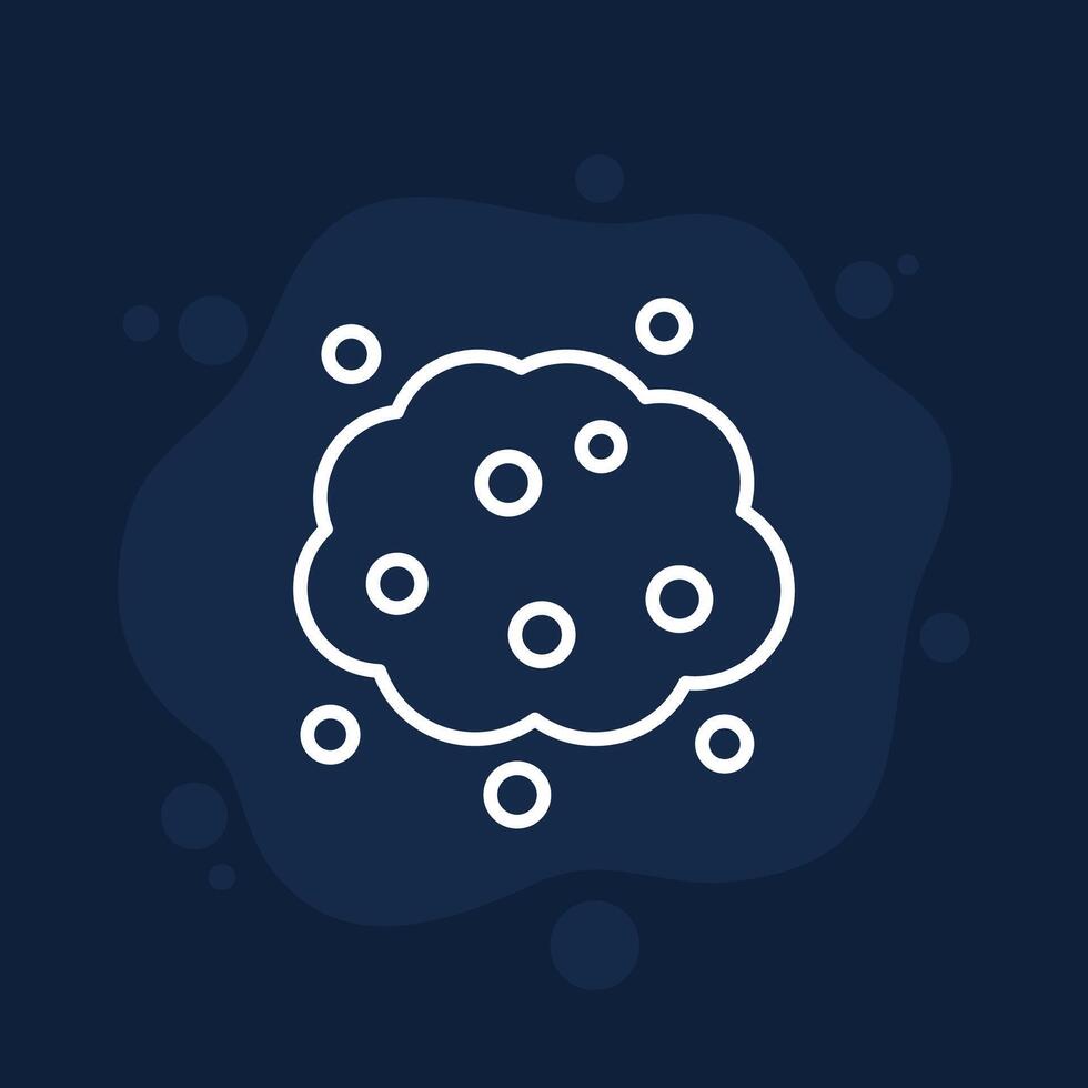 Dust icon with a cloud, line vector