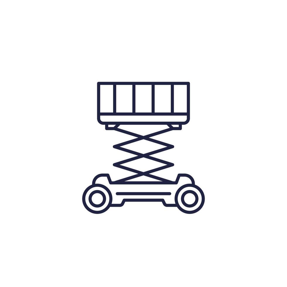 lifting platform line icon on white vector