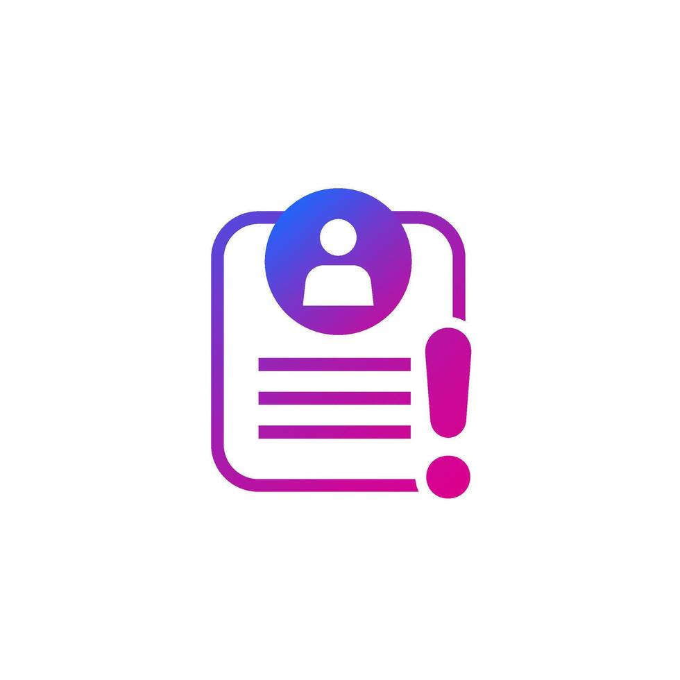 important personal data icon on white vector