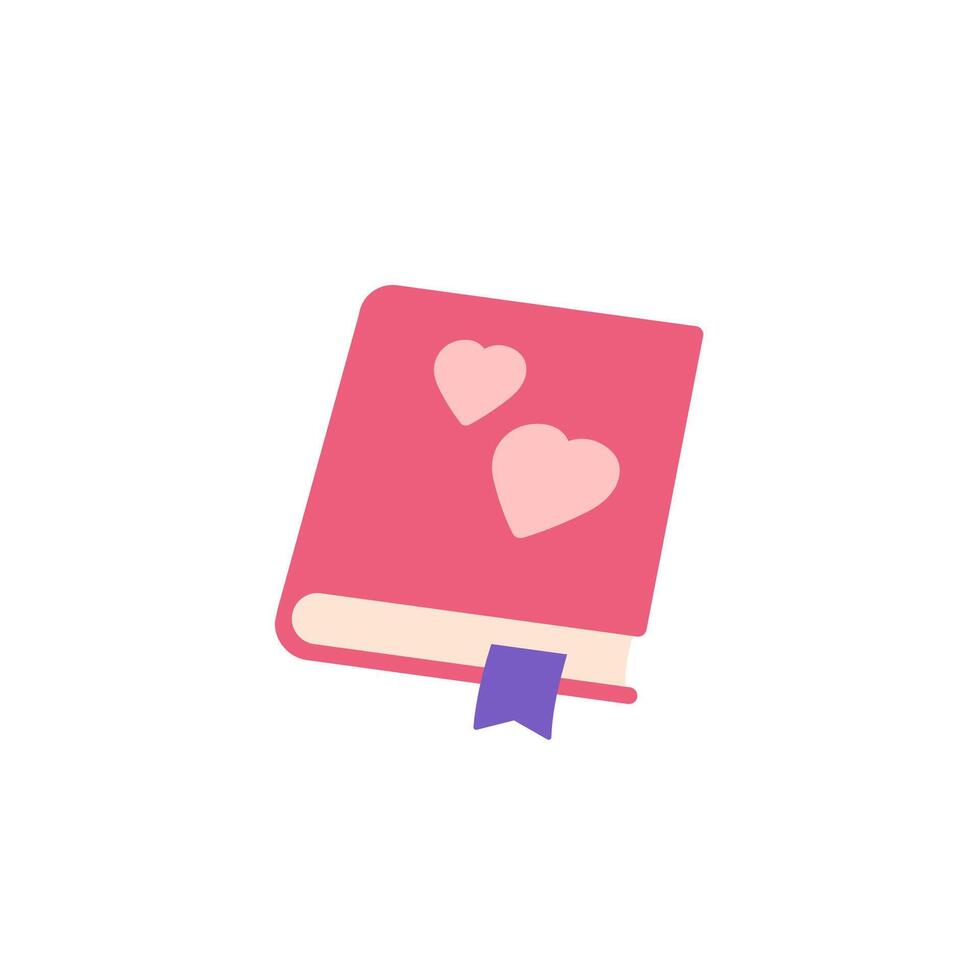 love diary icon on white in flat design vector