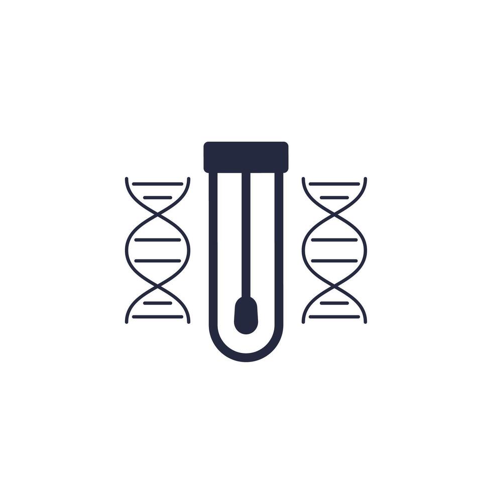 dna swab test icon on white vector