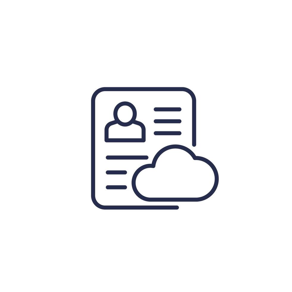 account backup line icon with cloud vector