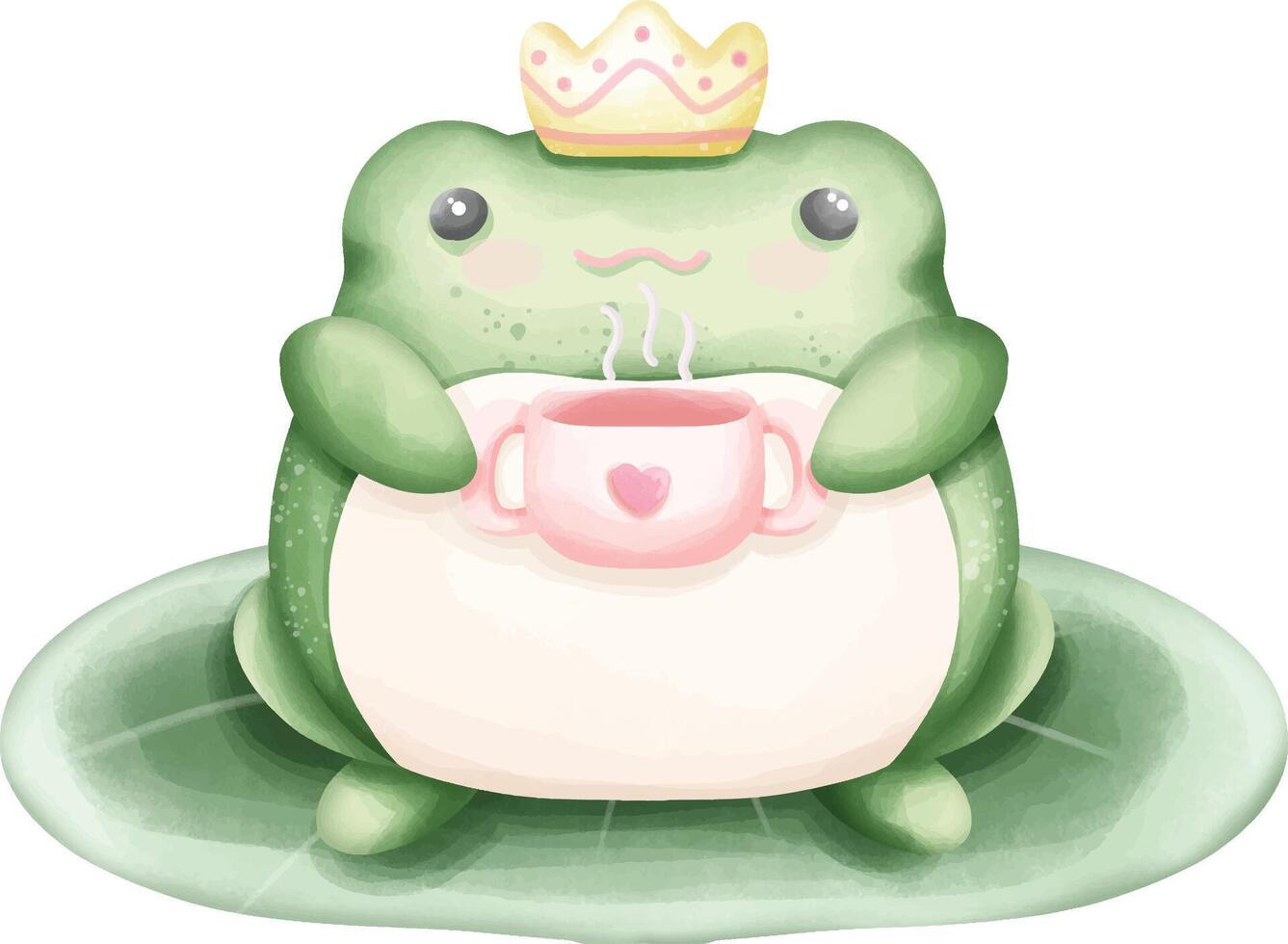 Cute frogs clipart vector