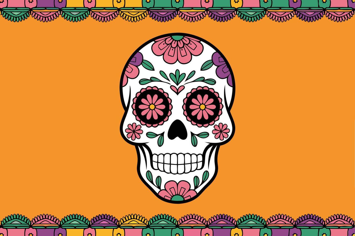 Skull Hispanic Heritage Month Illustration Art vector