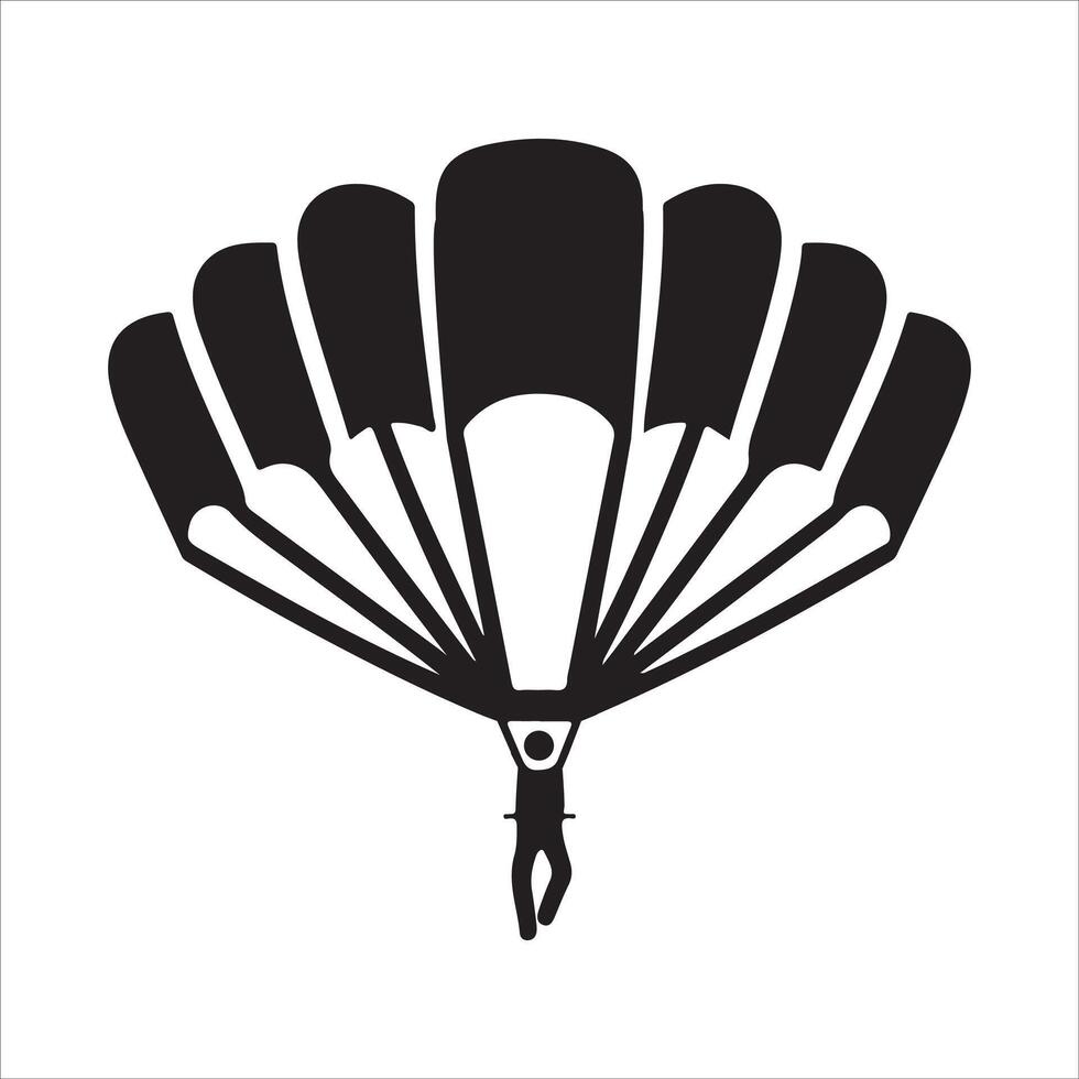 Skydiver in Action Parachute Silhouette Illustration vector