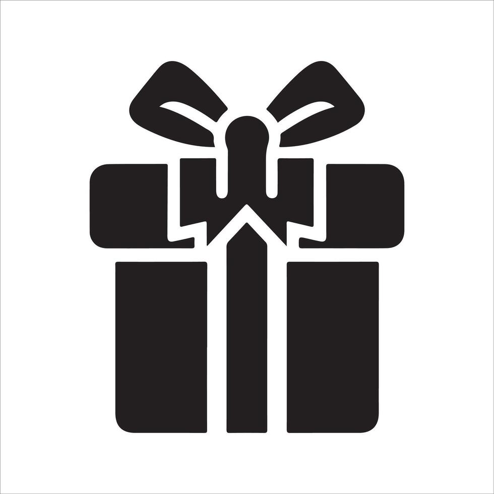 Gift Box Icon Solid Design for User Interface on White Background vector