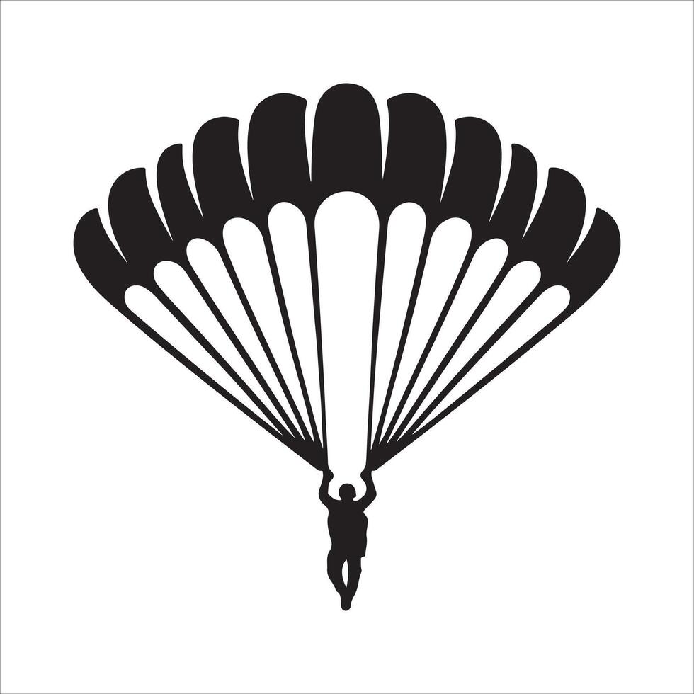 Skydiver in Action Parachute Silhouette Illustration vector