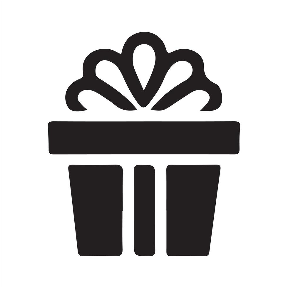 Gift Box Icon Solid Design for User Interface on White Background vector