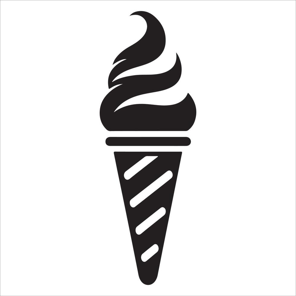 Simple Milkshake Ice Cream Icon Design for Web on White Background vector