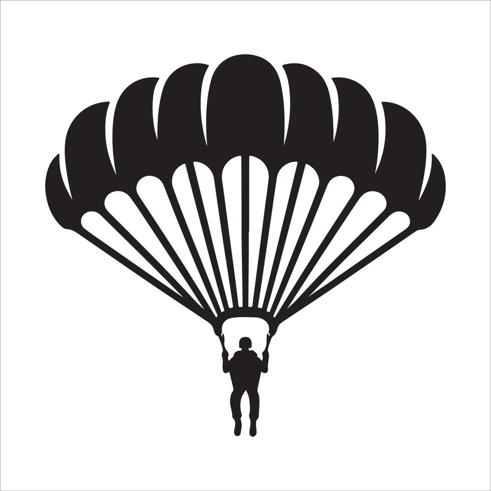 Skydiver in Action Parachute Silhouette Illustration vector