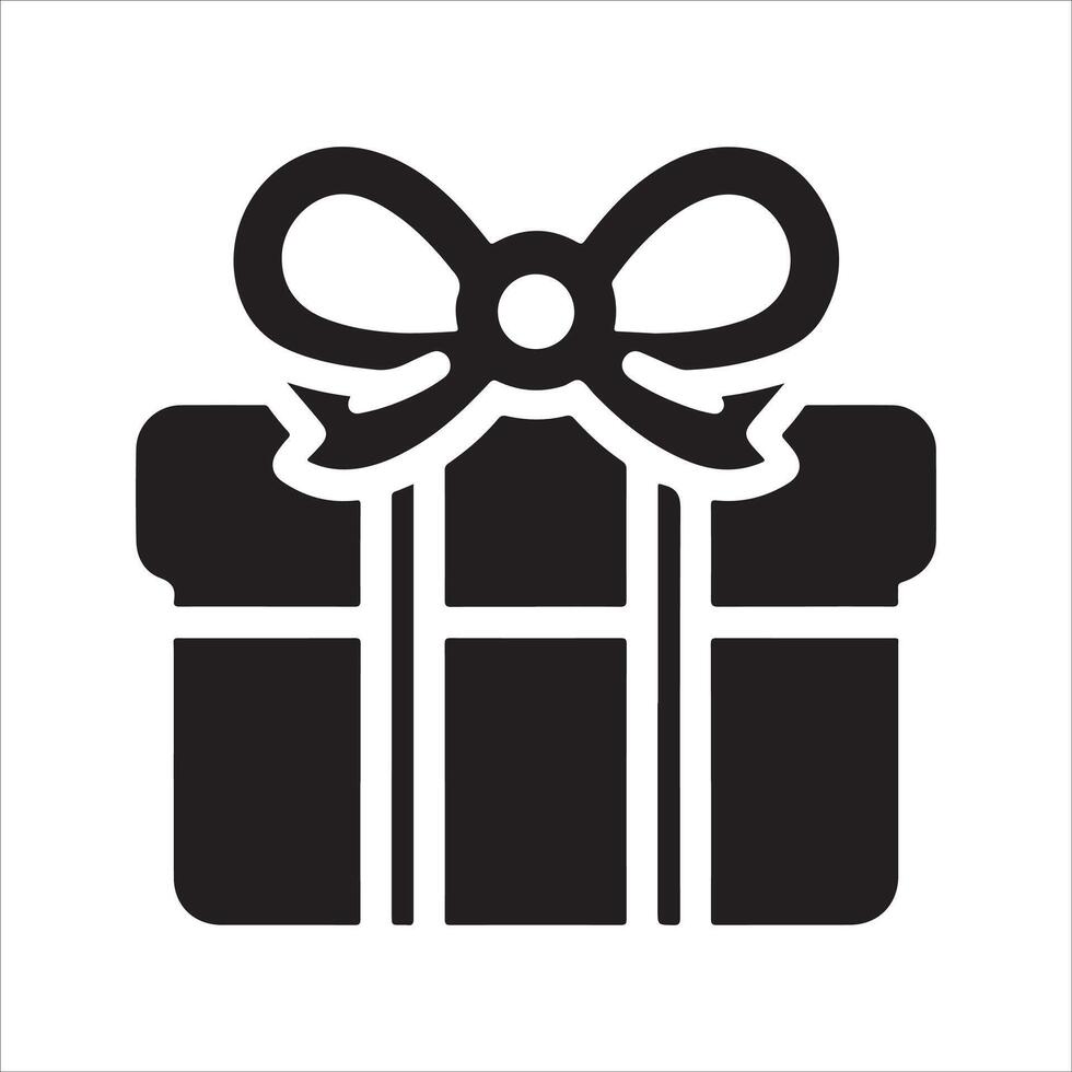Gift Box Icon Solid Design for User Interface on White Background vector