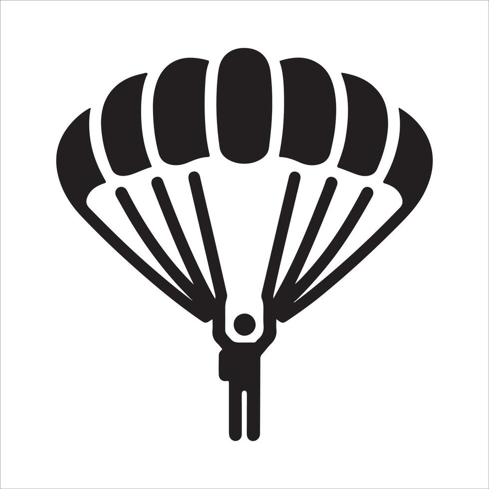 Skydiver in Action Parachute Silhouette Illustration vector