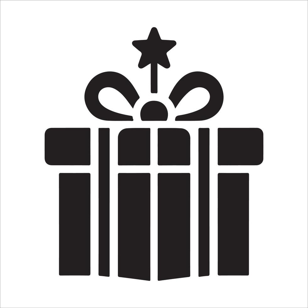 Gift Box Icon Solid Design for User Interface on White Background vector