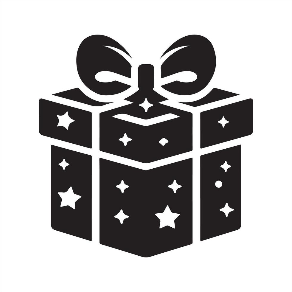 Gift Box Icon Solid Design for User Interface on White Background vector