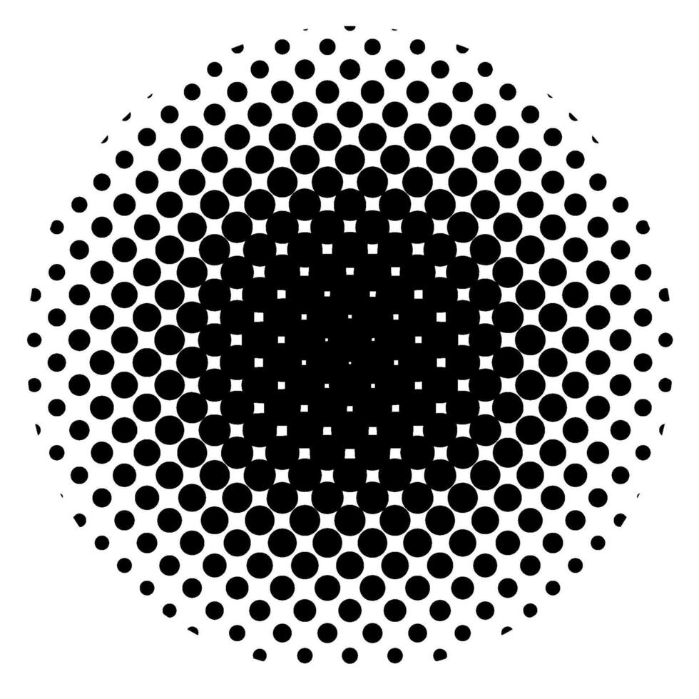 Round Monochrome Screen Tones Isolated On A White Background. vector