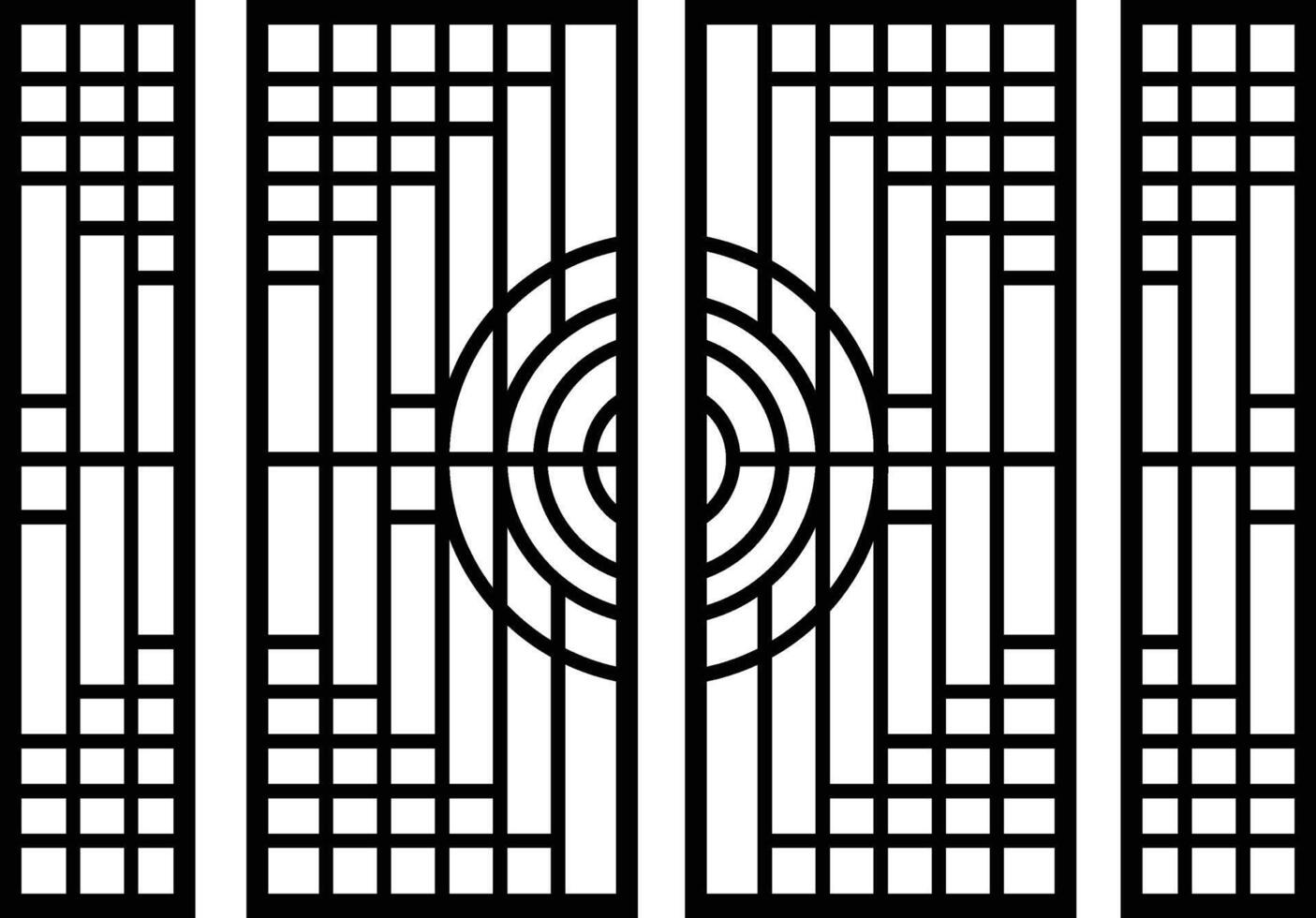 Laser and cnc cutting panels template. Decorative die cut pattern vector