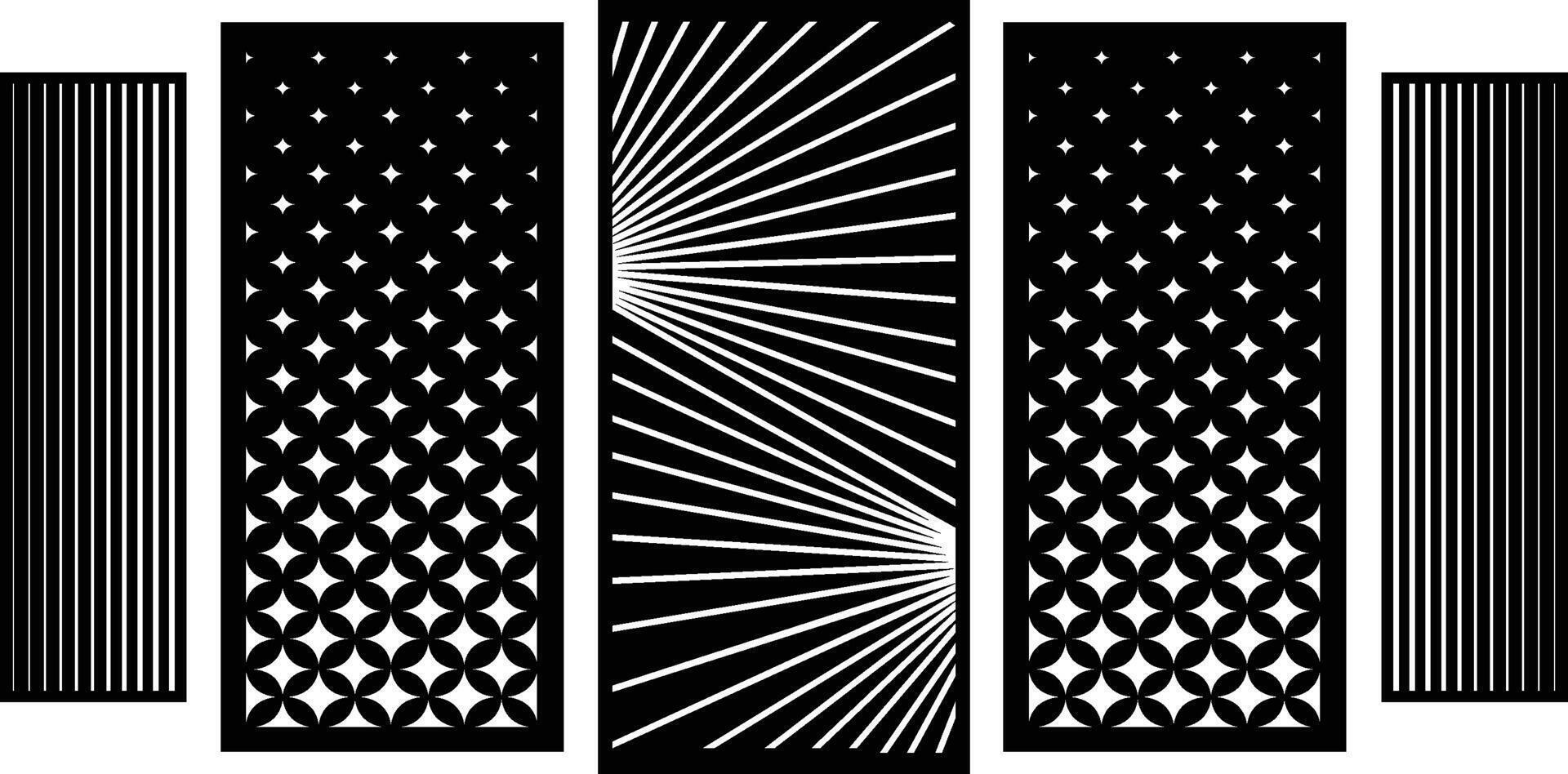 Laser and cnc cutting panels template. Decorative die cut pattern vector