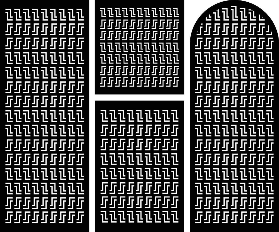 Laser and cnc cutting panels template. Decorative die cut pattern vector