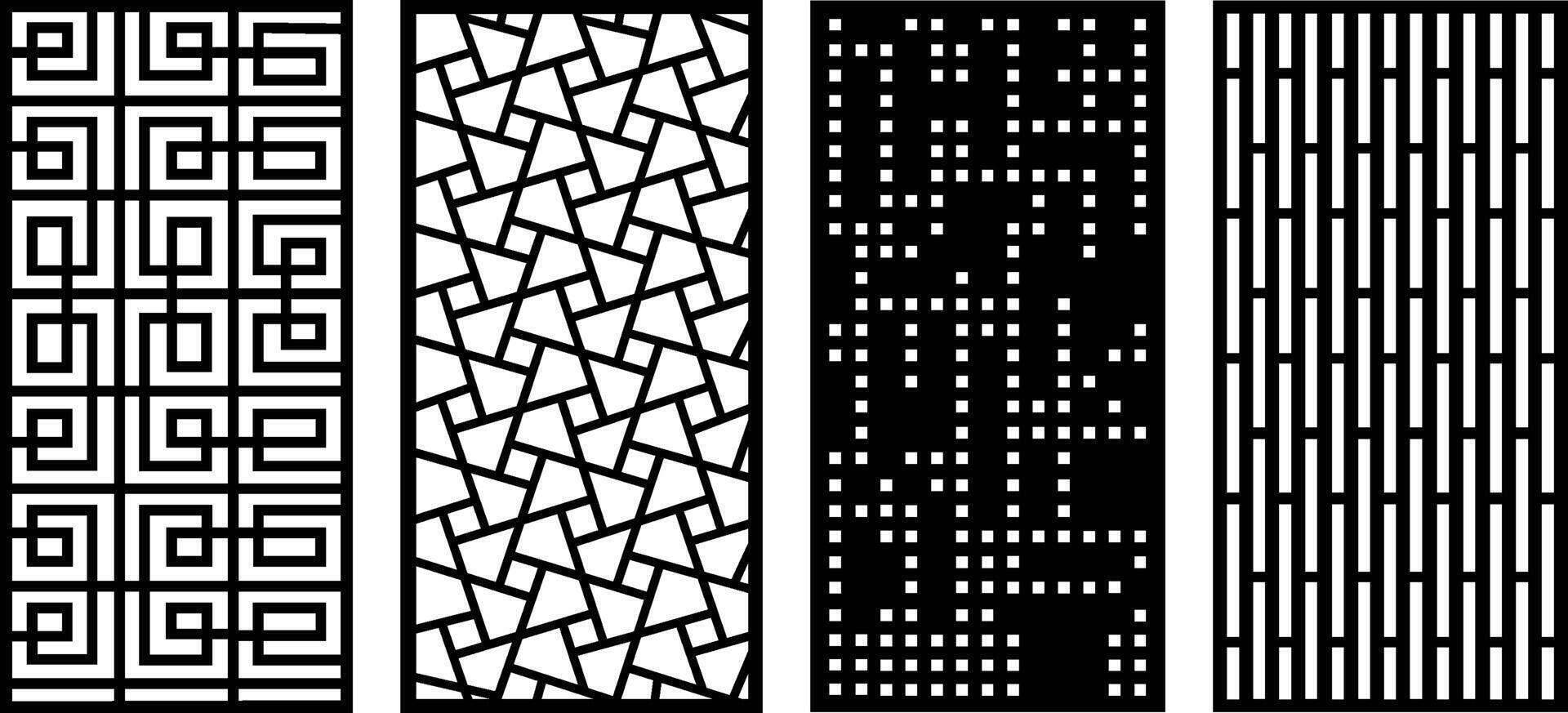 Laser and cnc cutting panels template. Decorative die cut pattern vector