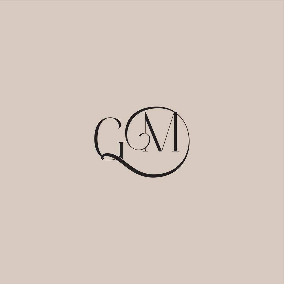 dinamyc curvy initial concept monogram wedding logo letter elegant and luxury style GM vector