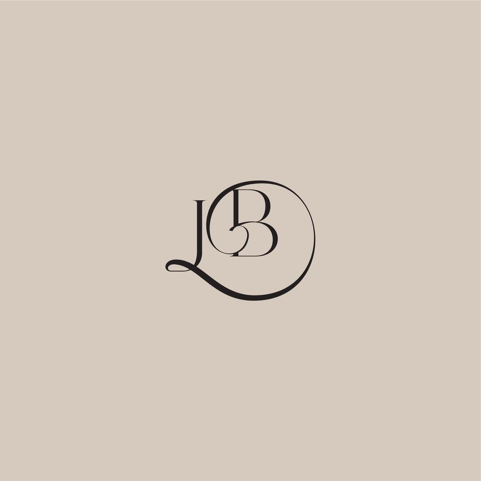 dinamyc curvy initial concept monogram wedding logo letter elegant and luxury style JB vector