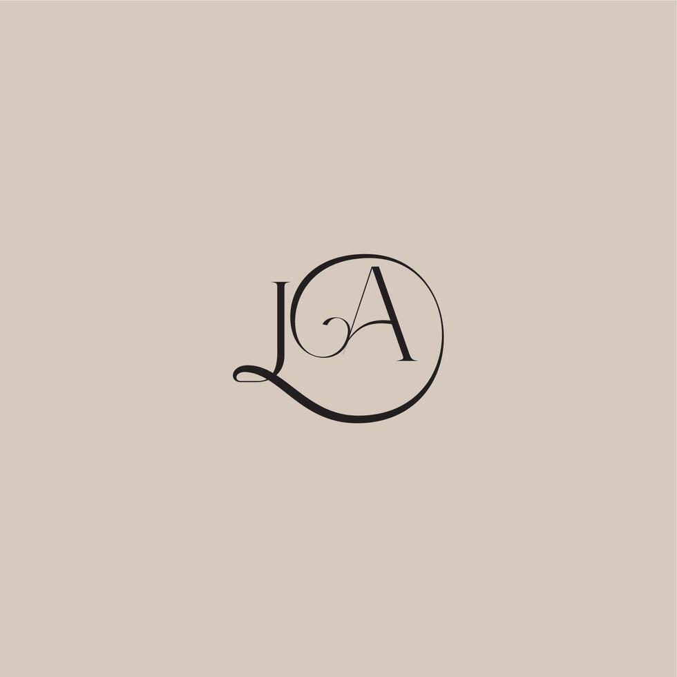 dinamyc curvy initial concept monogram wedding logo letter elegant and luxury style JA vector