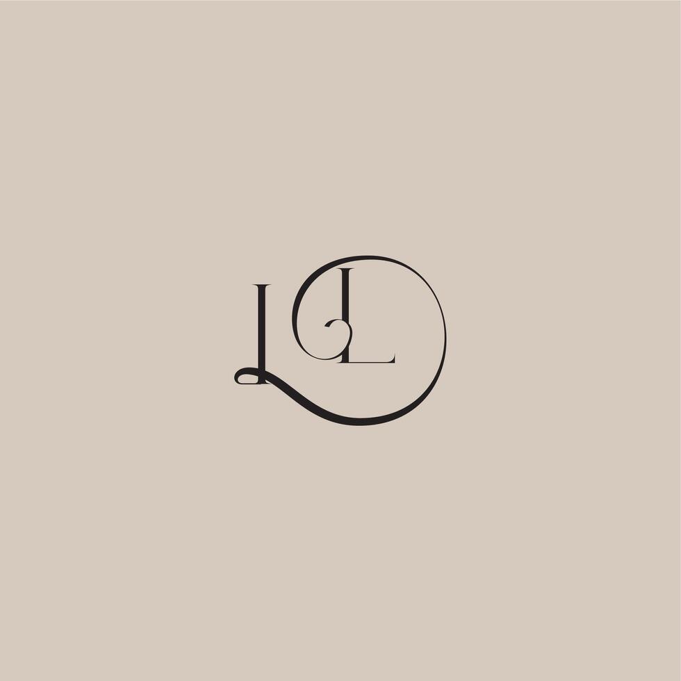 dinamyc curvy initial concept monogram wedding logo letter elegant and luxury style IL vector