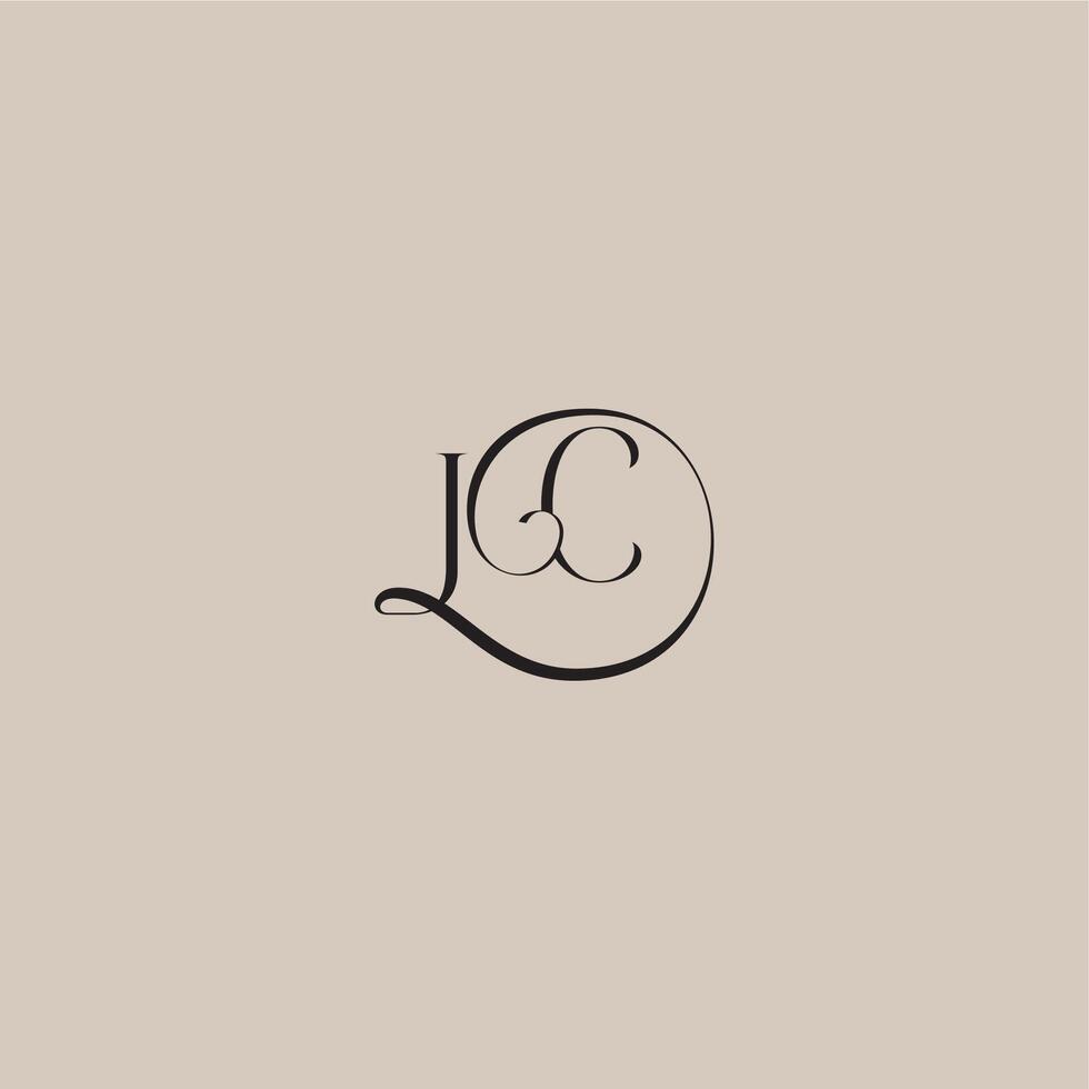 dinamyc curvy initial concept monogram wedding logo letter elegant and luxury style JC vector
