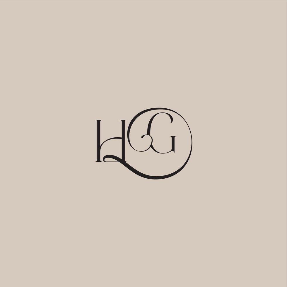dinamyc curvy initial concept monogram wedding logo letter elegant and luxury style HG vector
