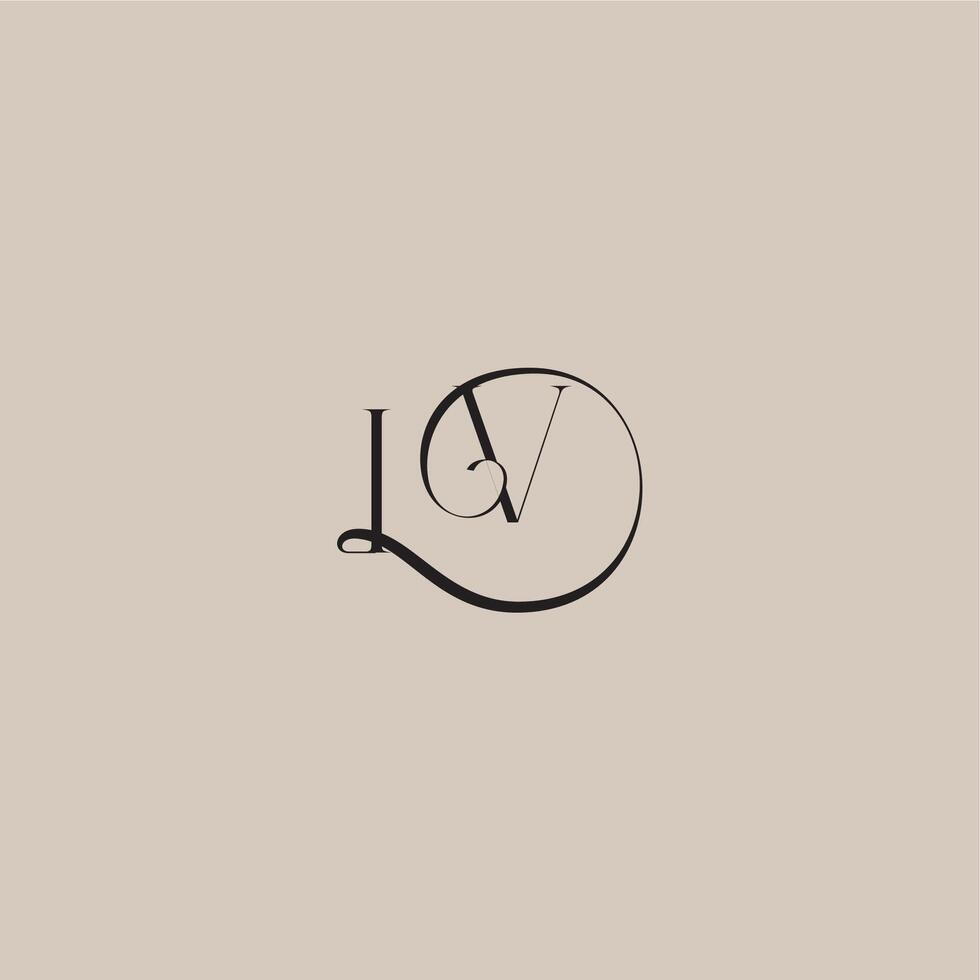 dinamyc curvy initial concept monogram wedding logo letter elegant and luxury style IV vector