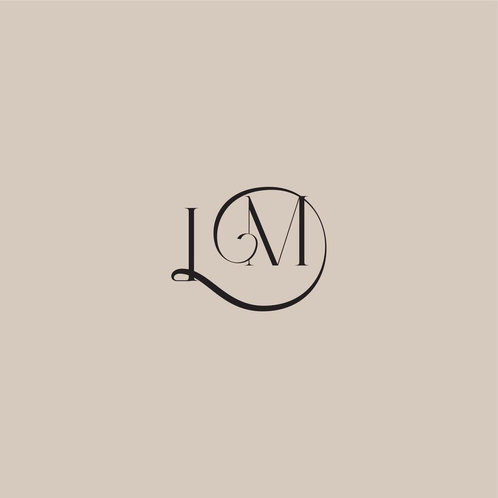dinamyc curvy initial concept monogram wedding logo letter elegant and luxury style IM vector