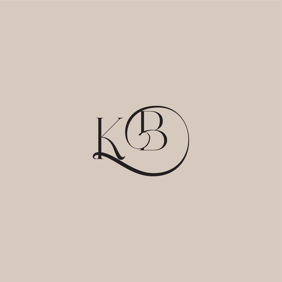 dinamyc curvy initial concept monogram wedding logo letter elegant and luxury style KB vector