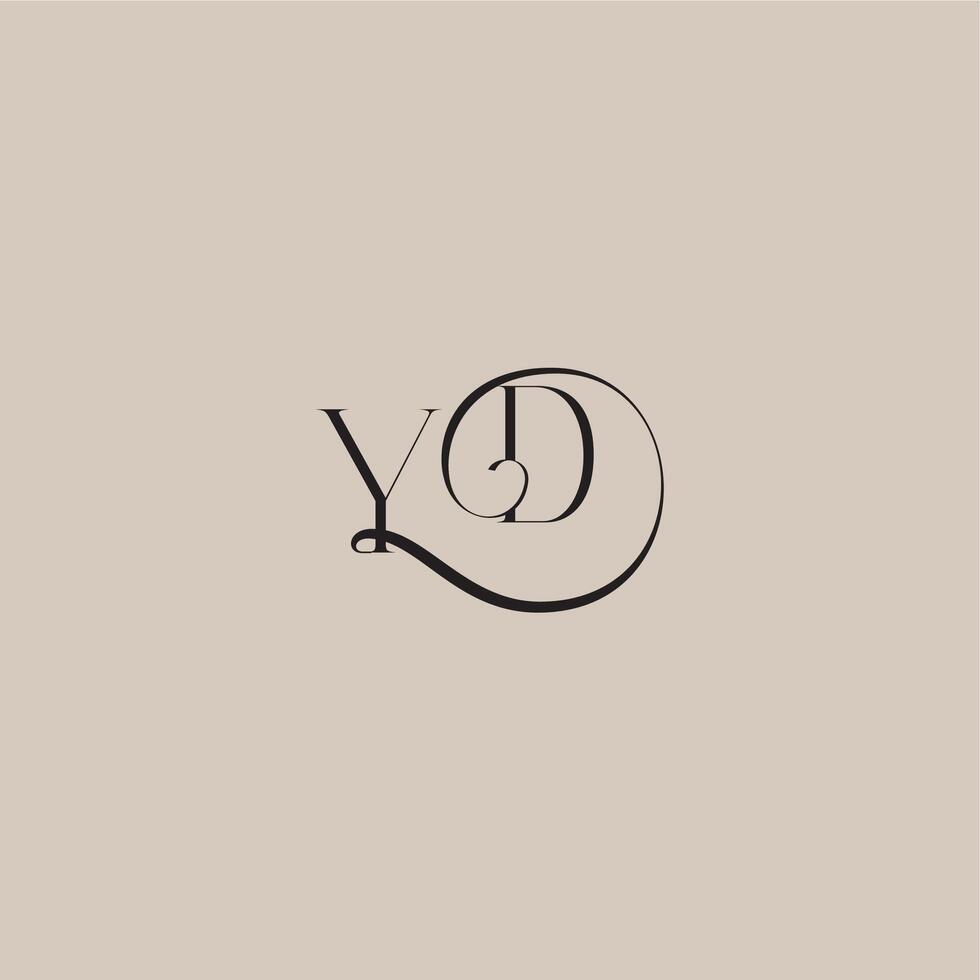 YD letter elegant and luxury style dinamyc curvy initial concept monogram wedding logo vector
