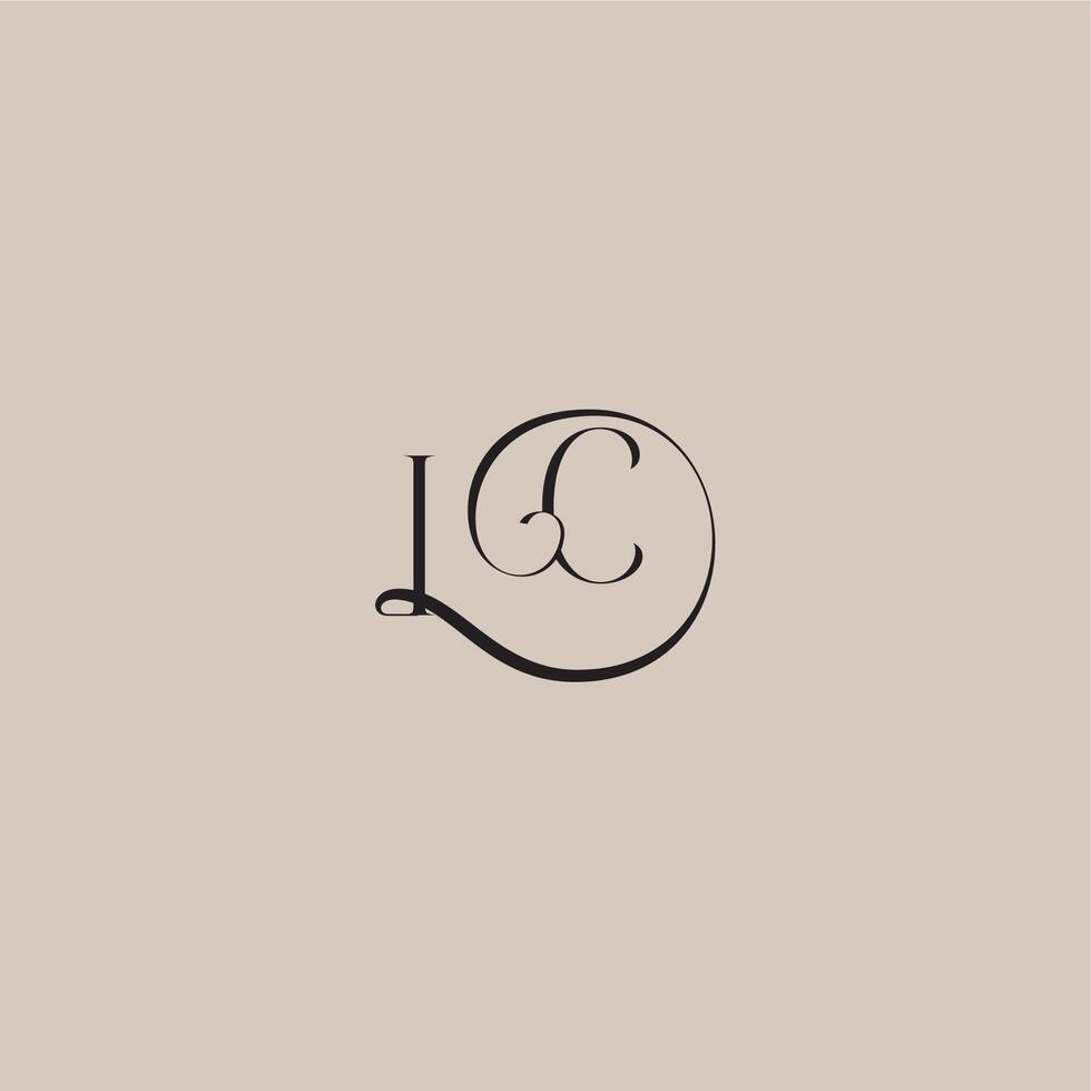 dinamyc curvy initial concept monogram wedding logo letter elegant and luxury style IC vector