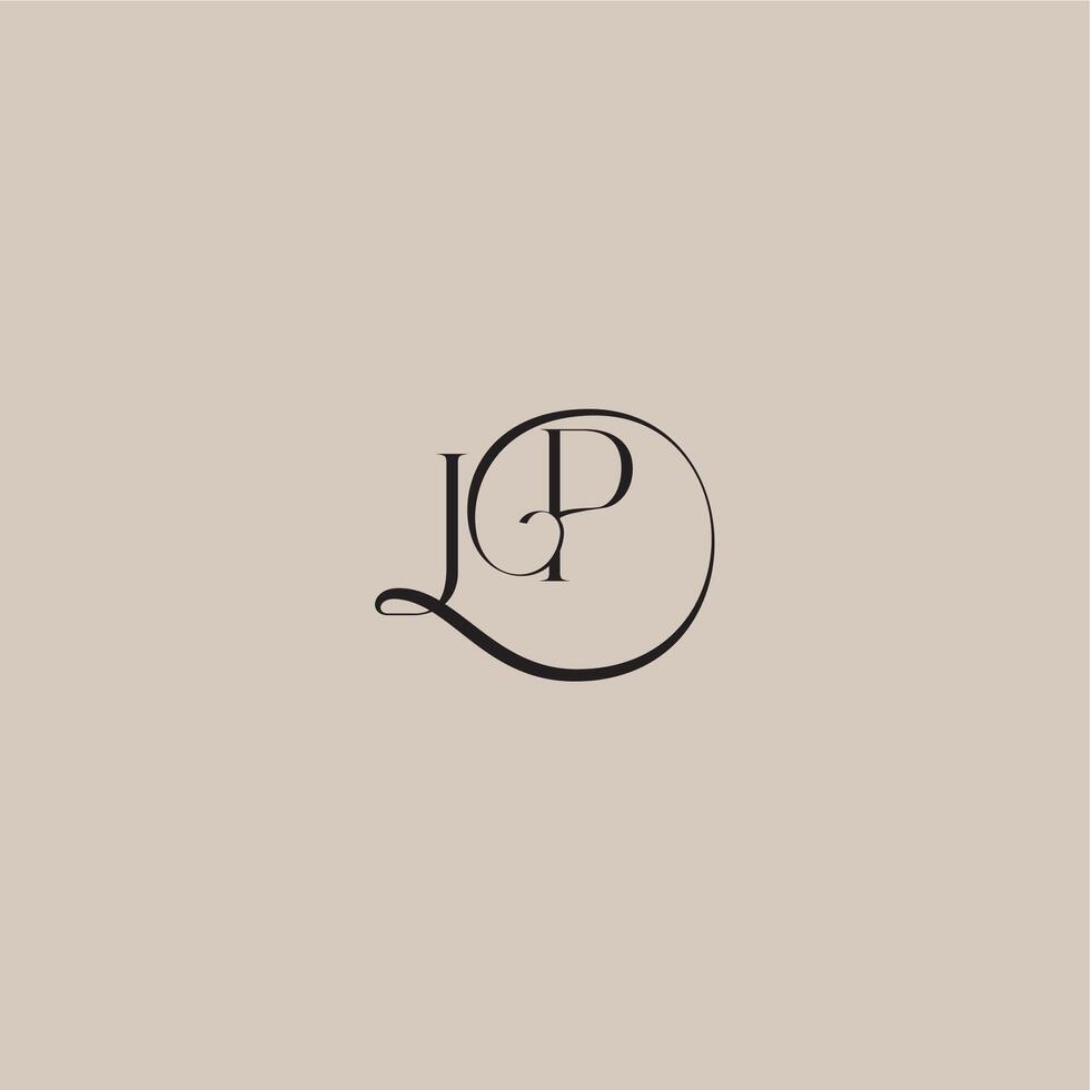 dinamyc curvy initial concept monogram wedding logo letter elegant and luxury style JP vector