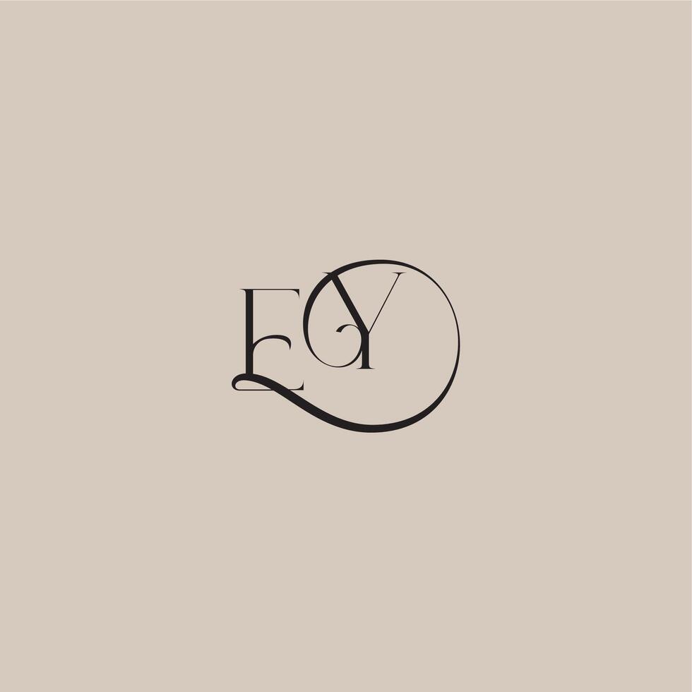 dinamyc curvy initial concept EY elegant and luxury style monogram wedding logo letter vector