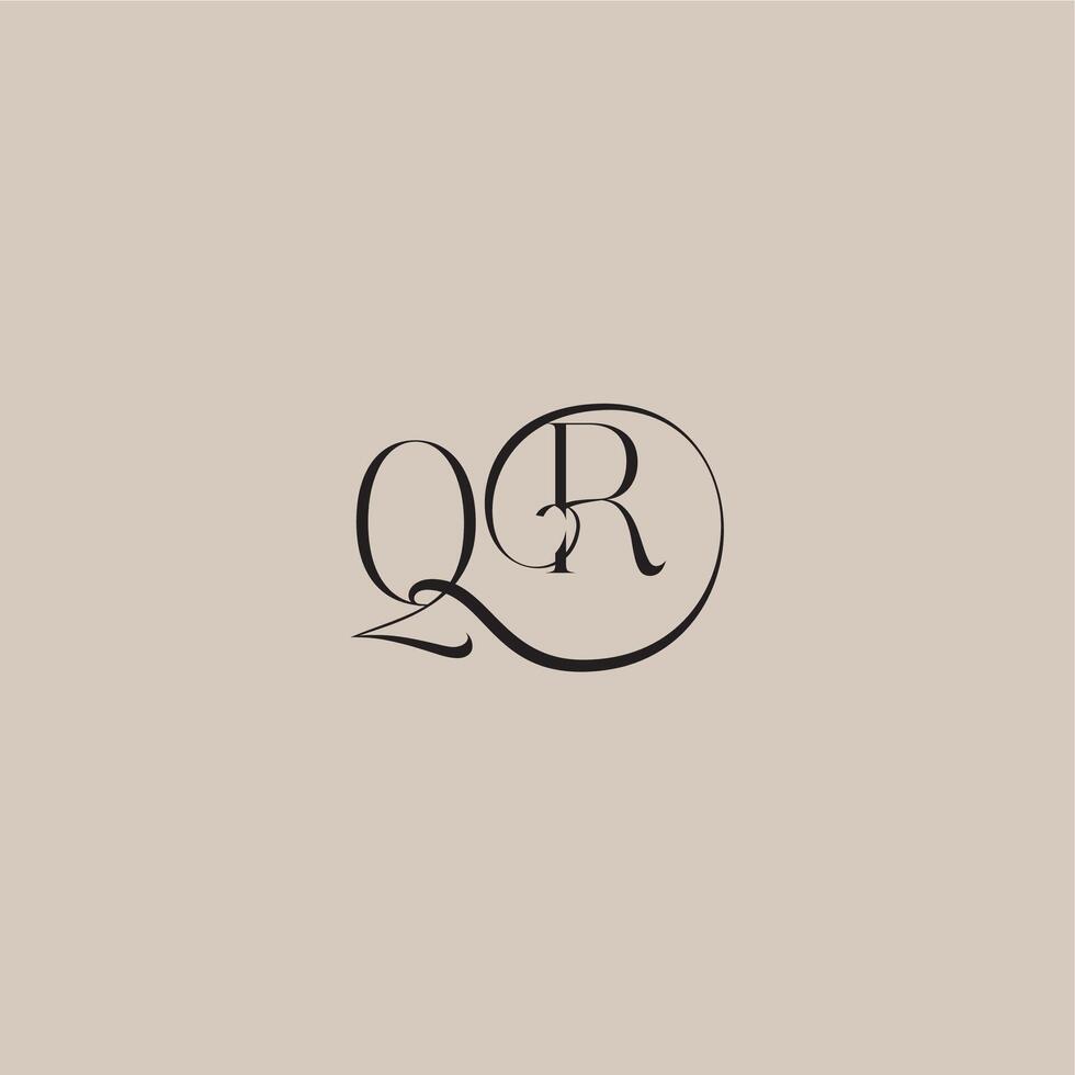 monogram wedding logo elegant and luxury style QR dinamyc curvy initial concept letter vector