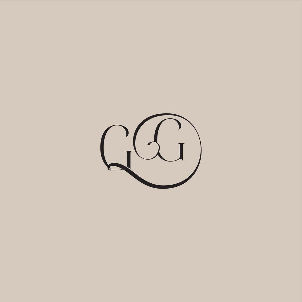 dinamyc curvy initial concept monogram wedding logo letter elegant and luxury style GG vector