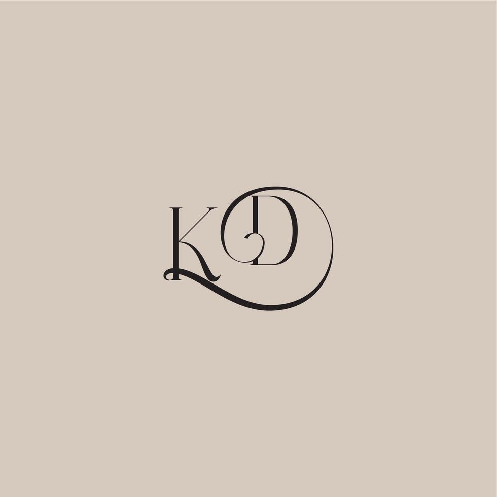 dinamyc curvy initial concept monogram wedding logo letter elegant and luxury style KD vector