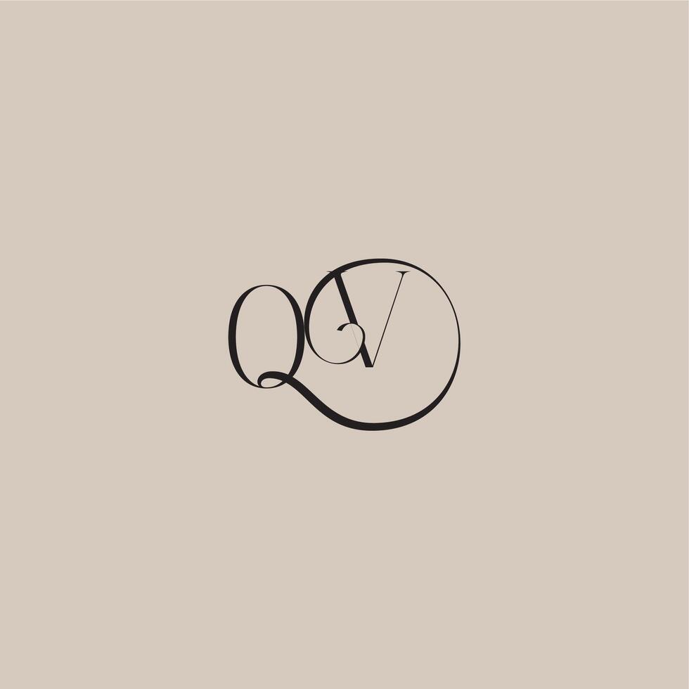 monogram wedding logo elegant and luxury style OV dinamyc curvy initial concept letter vector