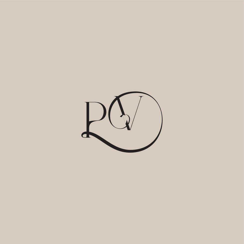 monogram wedding logo elegant and luxury style PV dinamyc curvy initial concept letter vector