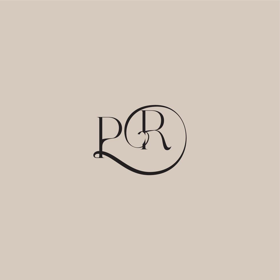 monogram wedding logo elegant and luxury style PR dinamyc curvy initial concept letter vector