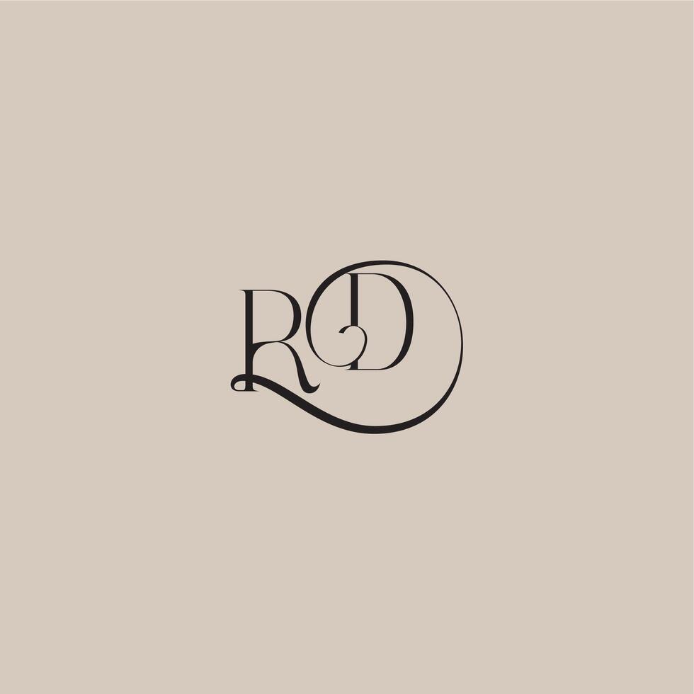 monogram wedding logo elegant and luxury style RD dinamyc curvy initial concept letter vector