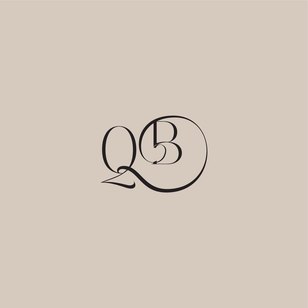 monogram wedding logo elegant and luxury style QB dinamyc curvy initial concept letter vector