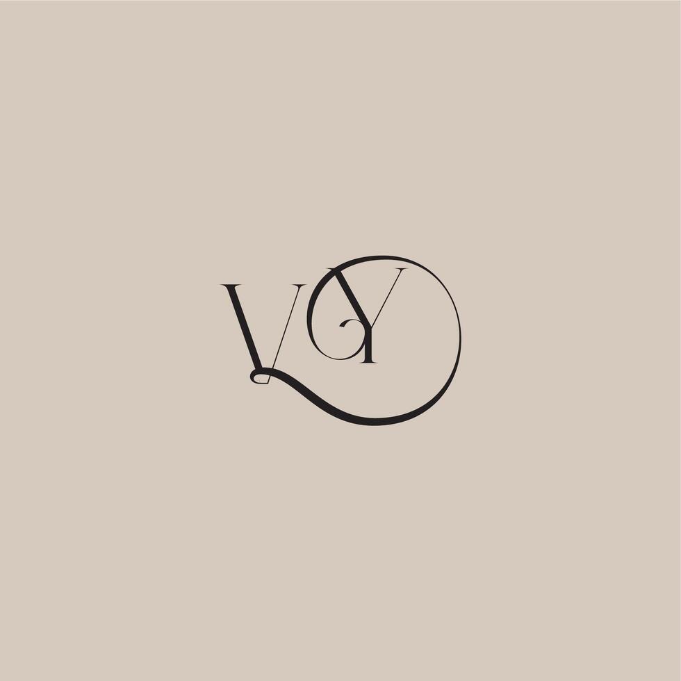 elegant and luxury style VY monogram wedding logo letter dinamyc curvy initial concept vector